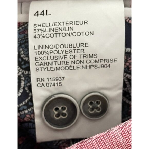 $300 NHP Pink Linen Blend Blazer Sports Coat Jacket Blazer 2 Button Size 44L - Picture 5 of 5